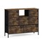 Rustic 7 Drawer Dresser with Open Shelf, Fabric Storage Drawers for Bedroom